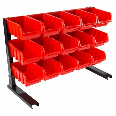 SENTIMIENTO 15 Bin Storage Rack Organizer-Durable Carbon Steel with Stackable Plastic Drawers for Tools SE2155679